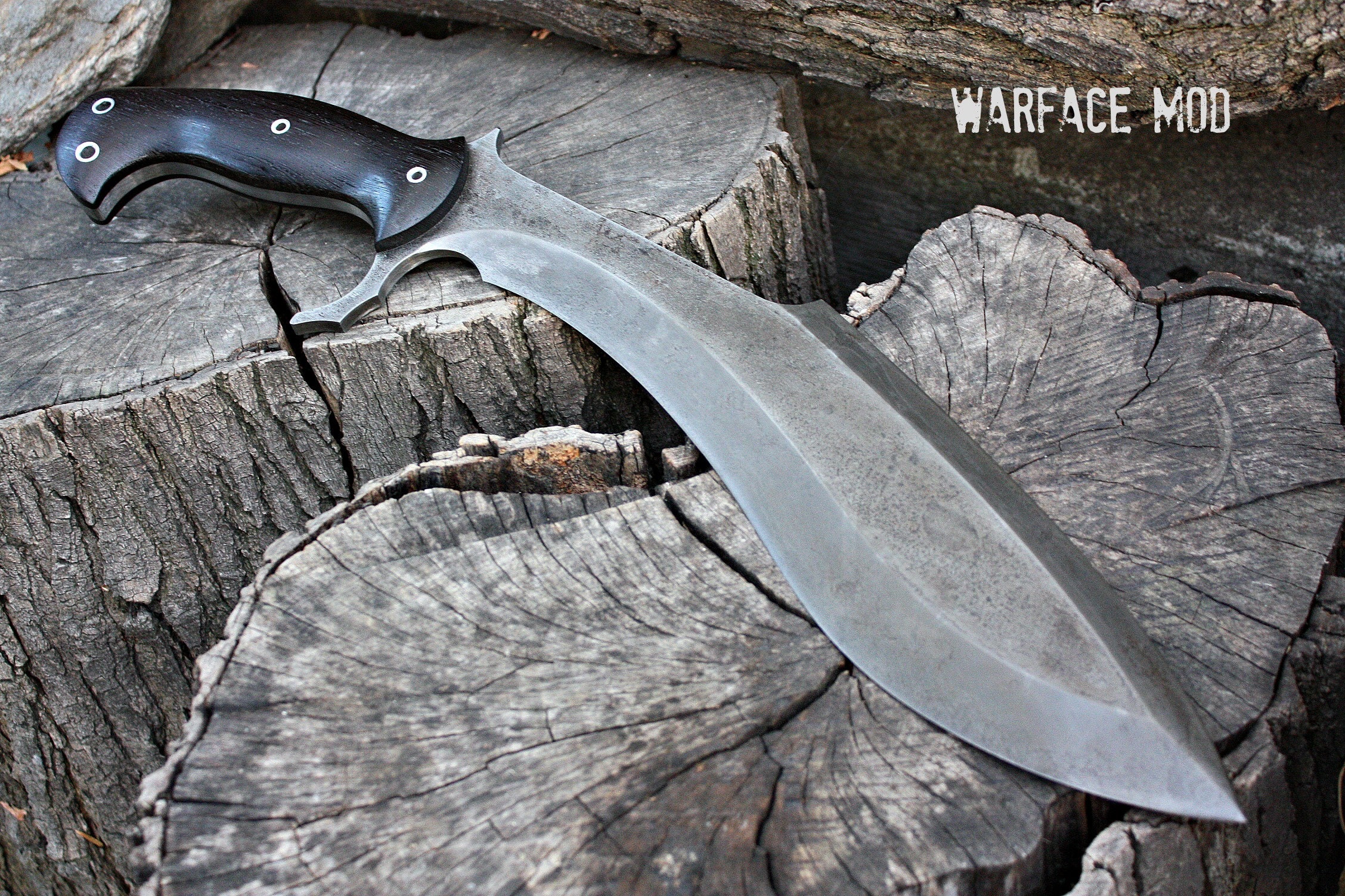 Handcrafted Warface mod survival, hunting or tactical kukri and heavy
