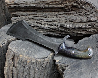 USA made high carbon alloy full tang Fallen Oak Forge "Atlas" survival, hunting chopper machete