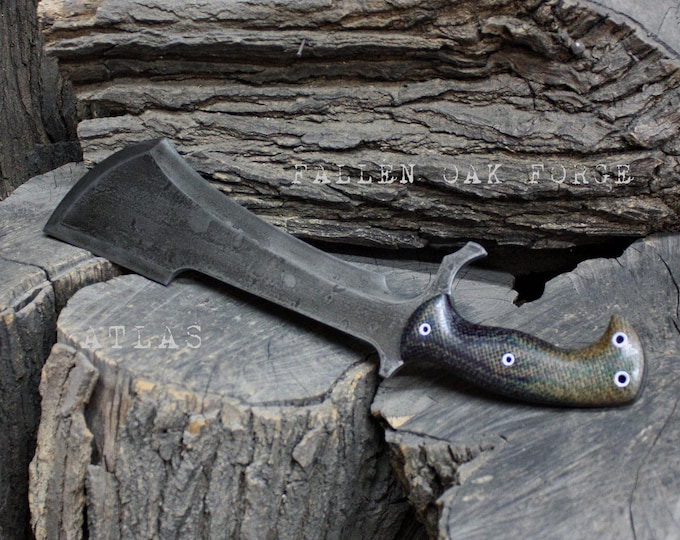 USA made high carbon alloy full tang Fallen Oak Forge "Atlas" survival, hunting chopper machete