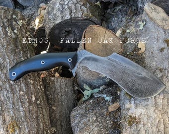 Handmade high carbon steel Fallen Oak Forge survival kukri knife "Ethos"