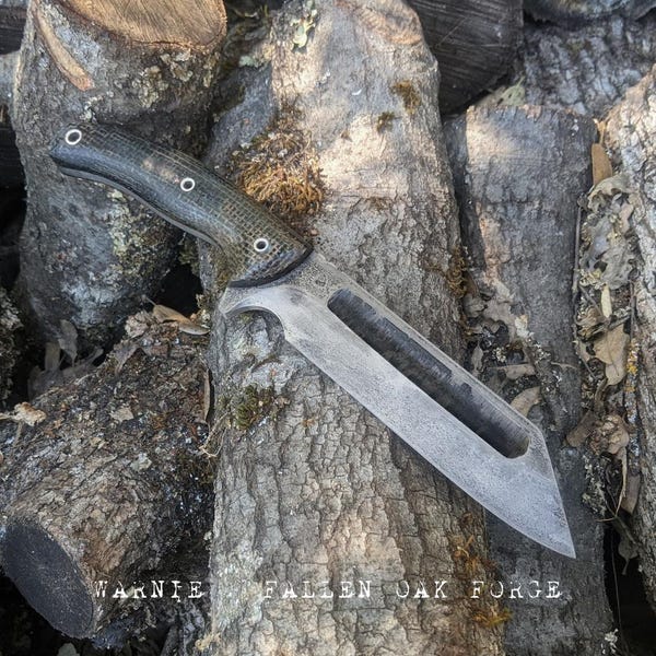 Handmade Fallen Oak Forge  FOF "Warnie" working, hunting and survival knife
