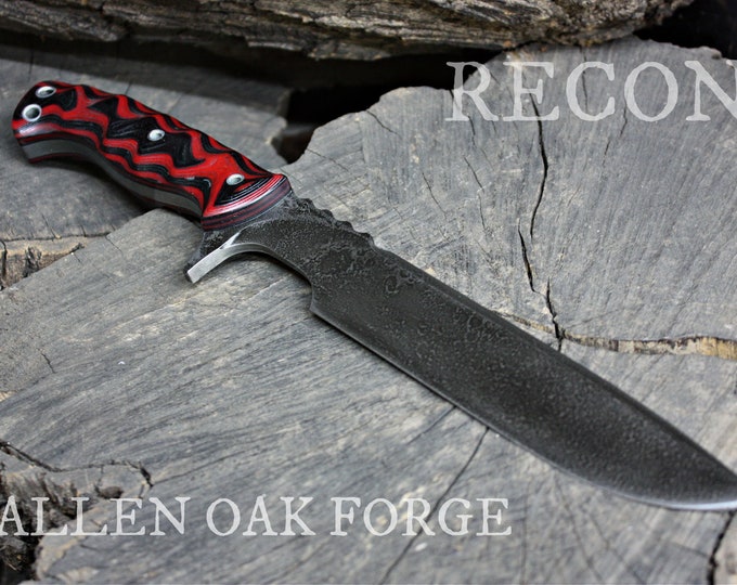 Handcrafted Fallen Oak Forge FOF "Recon", full tang tactical knife