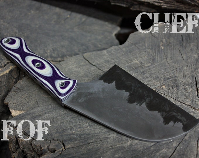 Handcrafted FallenOakForge FOF "Chef" full tang high carbon alloy kitchen knife