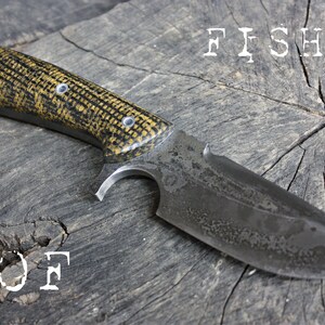 Handcrafted Fallen Oak Forge FOF &quot;Fisher&quot;, survival, and hunting blade