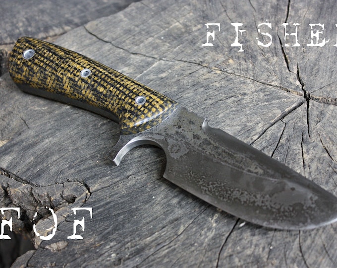 Handcrafted Fallen Oak Forge FOF "Fisher", survival, and hunting blade