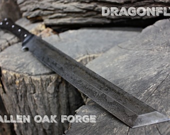 Handcrafted FOF "Dragonfly" Full tang two handed tanto blade