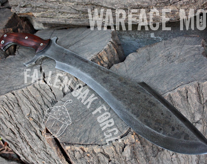 Handcrafted Fallen Oak Forge "Warface mod" full tang survival, hunting or tactical kukri