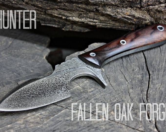 Handcrafted USA made Fallen Oak Forge  "Hunter" Skinning and survival blade