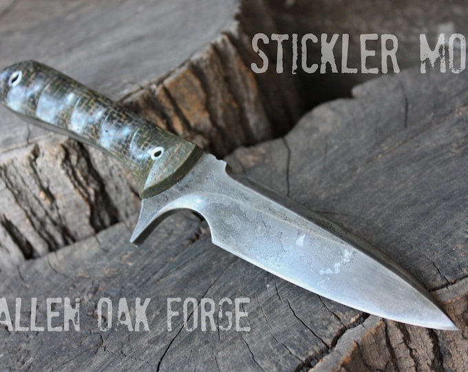 Handcrafted Fallen Oak Forge FOF "Stickler mod",  full tang survival and hunting knife