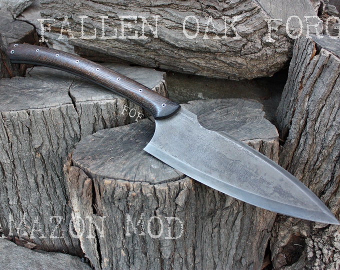 Handmade Fallen Oak Forge FOF "Amazon Mod"  full tang, survival and hunting short spear
