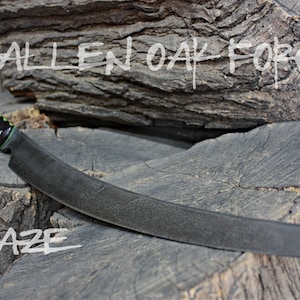 Handcrafted Fallen oak Forge "Kaze" full tang two handed wakizashi tanto blade