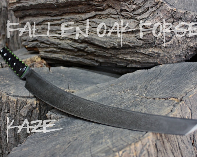 Handcrafted Fallen oak Forge "Kaze" full tang two handed wakizashi tanto blade