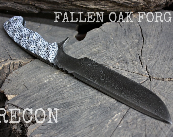 Handcrafted Fallen Oak Forge FOF "Recon", full tang tactical knife