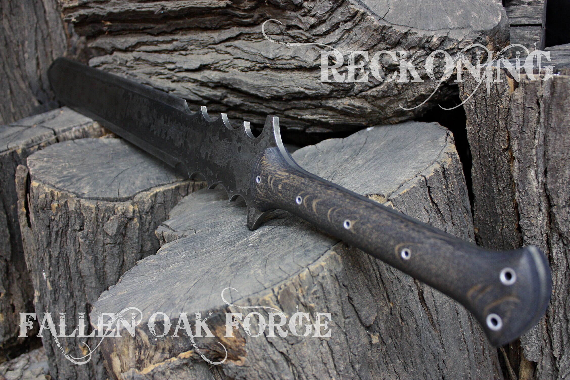 Handmade Fallen Oak FOF Reckoning and Brush Beater full tang