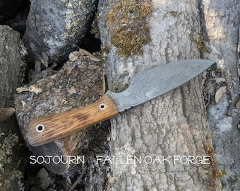 Handmade in the USA Fallen Oak Forge FOF "Sojourn" work, hunting, edc and survival knife