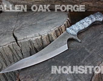 Handcrafted Fallen Oak Forge FOF "Inquisitor" Custom Full Tang tactical knife