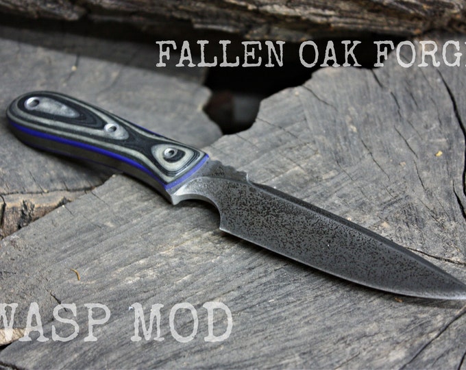 Handmade Fallen Oak Forge FOF "Wasp mod" work, hunting, edc and survival knife