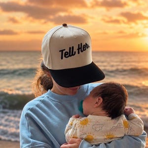 Script Embroidery Baseball Cap | Neutral Embroidered Two-Tone Trucker Hat