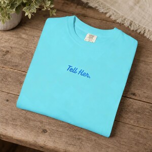 Script Embroidered Tee | Minimalist Positive Affirmation T-shirt | Monochromatic Comfort Colors T image 12