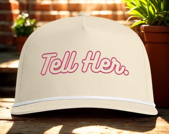 Script Embroidery Retro Rope Cap  |  Lightweight Embroidered Trucker Hat, Pretty in Pink