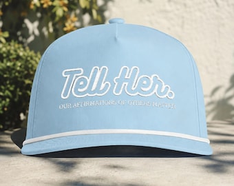 Lightweight Embroidered Hat | Retro Rope Cap, Script Embroidery | Affirmation Trucker Hats