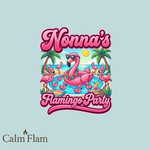 Nonna's Flamingo Party PNG: Tropical Vacation Pool Float Summer Beach png Pink Paradise Celebration Design (Digital Download)