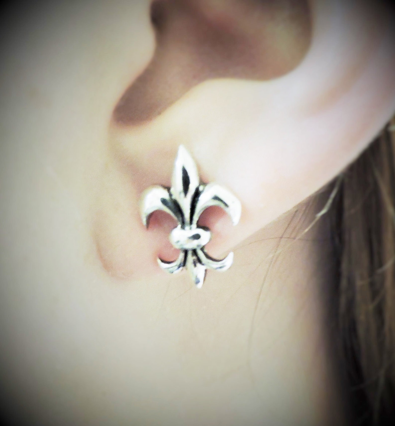Sterling Silver Fleur de lis Stud Earrings Stud Earrings Etsy