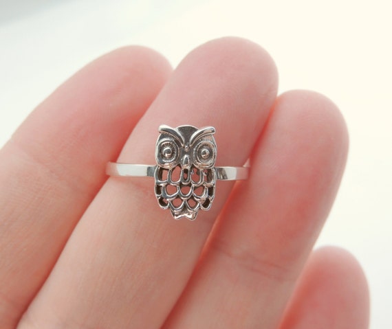 Owl Ring sterling silver Silver Owl Ring Gift for Her Bird Jewelry Bird ring Owl Jewelry