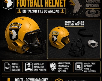 101st Airborne Division Football Helmet – Digital 3MF File
