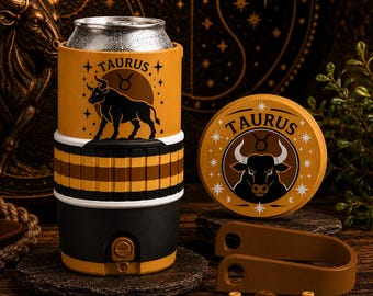 Taurus Zodiac Can Cooler & Cap 3D Printable Digital File