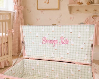 Personalized Keepsake Trunk | Baby Memory Box | Heirloom Nursery Storage | Custom Name Trunk | Baby Shower Gift | Wedding Keepsake Chest