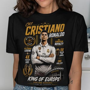 C Ronaldo Vintage Shirt, CR7 Real Madrid Soccer Halftone Design for Woman and Man, Christiano CR7 Merch Gift, Ronaldo 90s Bootleg Tshirt