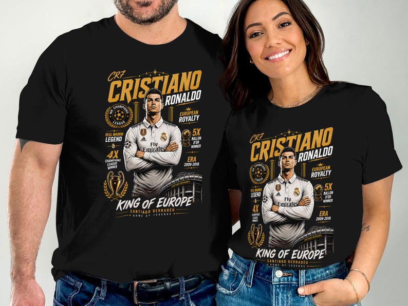 C Ronaldo Vintage Shirt, CR7 Real Madrid Soccer Halftone Design for Woman and Man, Christiano CR7 Merch Gift, Ronaldo 90s Bootleg Tshirt