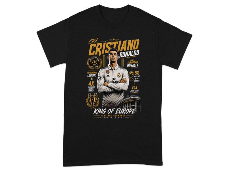 C Ronaldo Vintage Shirt, CR7 Real Madrid Soccer Halftone Design for Woman and Man, Christiano CR7 Merch Gift, Ronaldo 90s Bootleg Tshirt