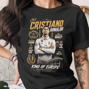 C Ronaldo Vintage Shirt, CR7 Real Madrid Soccer Halftone Design for Woman and Man, Christiano CR7 Merch Gift, Ronaldo 90s Bootleg Tshirt