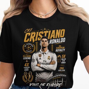 C Ronaldo Vintage Shirt, CR7 Real Madrid Soccer Halftone Design for Woman and Man, Christiano CR7 Merch Gift, Ronaldo 90s Bootleg Tshirt
