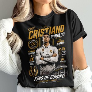 C Ronaldo Vintage Shirt, CR7 Real Madrid Soccer Halftone Design for Woman and Man, Christiano CR7 Merch Gift, Ronaldo 90s Bootleg Tshirt
