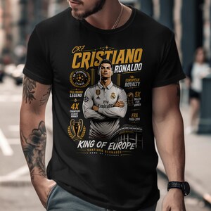 C Ronaldo Vintage Shirt, CR7 Real Madrid Soccer Halftone Design for Woman and Man, Christiano CR7 Merch Gift, Ronaldo 90s Bootleg Tshirt