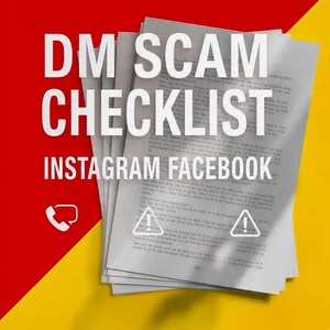 Liste de contrôle pour les escroqueries DM sur les réseaux sociaux | Protection contre les arnaques sur Instagram et Facebook | Téléchargement PDF