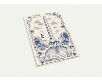 Set di biglietti di ringraziamento regalo per padrona di casa, Union Station Kansas City, Toile de Jouy, Grandmillennial Stationery, confezione da 10