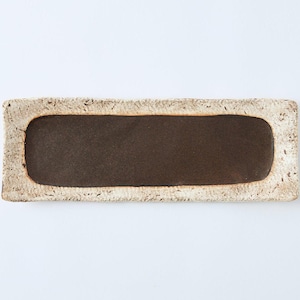 Plato rectangular japonés para servir / Keshiki Zara / Bandeja de porcelana semiartesanal / Bandeja de sushi con textura de piedra rústica / Vajilla minimalista