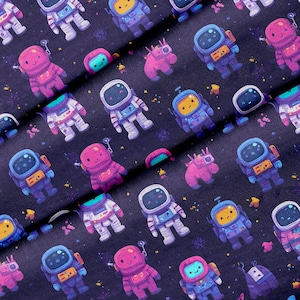 Fabric by Yard,Cute Astronauts in Outer Space Pattern, 100% Polyester, 58 in" Wide