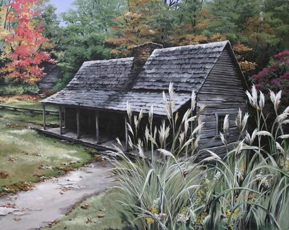 Rustic Log Cabin Archival Print Noah Bud Ogle Cabin Etsy