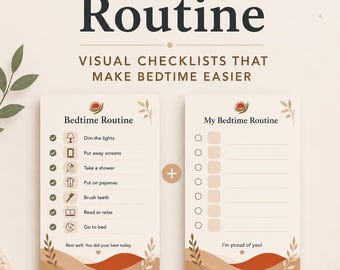 Adult Bedtime Routine Visual Schedule | Autism ADHD Checklist (PDF Download)