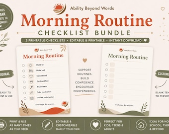 Morning Routine Visual Schedule Printable | ADHD Visual Checklist | Neurodivergent Adult & Kids PDF