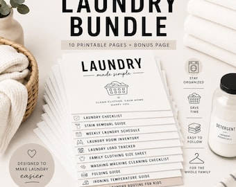 Laundry Planner Bundle | Organizer, Stain Guide, Schedule (Digital Download)