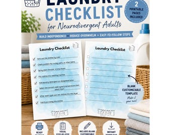 Laundry Routine Visual Guide Bundle | Washing Skills Printable PDF | Autism & ADHD Life Skills Resource