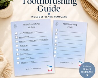 Toothbrushing Routine Visual Guide Bundle | Daily Hygiene Skills PDF | Autism & ADHD Life Skills Printable