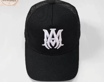 Amiri Inspired Trucker Hat | Streetwear Snapback Hat | Unisex Embroidered Y2K Fashion Cap