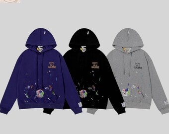 Paint Splatter Hoodie | Unisex Graphic Pullover Sweatshirt | Casual Fashion Hoodie